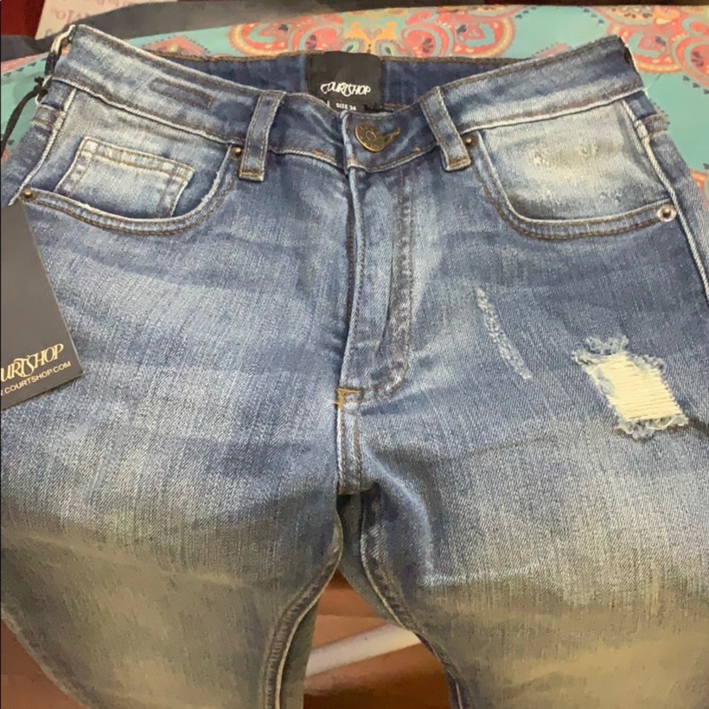 Courtshop Skinny Jeans tattered Size 24